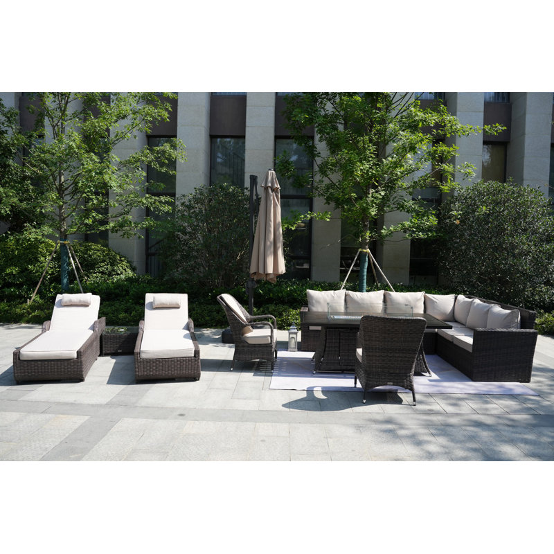 Algird 10 - Person Patio Conversation Set with Cushions