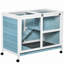 Cage à lapins d'intérieur avec roulettes, bureau et table d'appoint, cage à lapin en bois pour faciliter le déplacement et le rangement-735524110