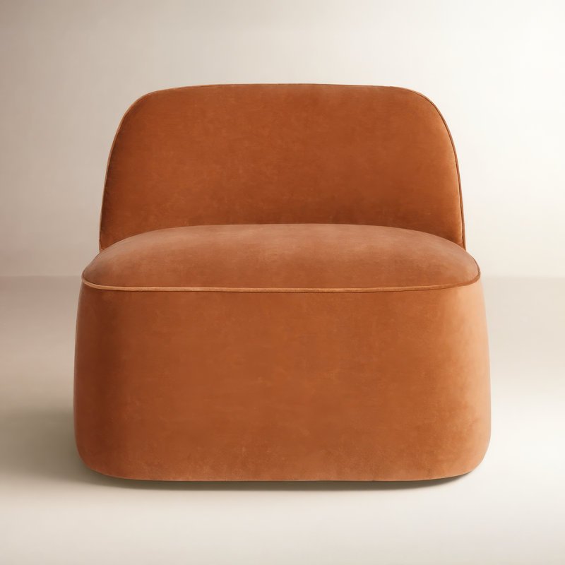 Looksee Upholstered Swivel Side Chair, Copper Velvet