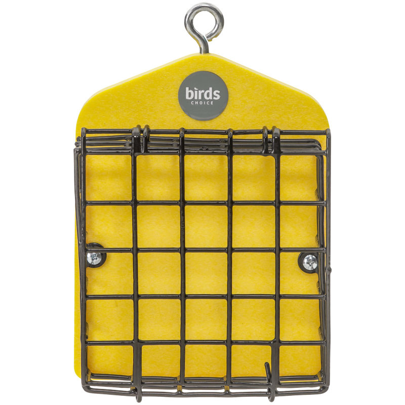 Mangeoire en plastique recyclé à 2 cages Birds Choice 8 po, jaune, Jaune