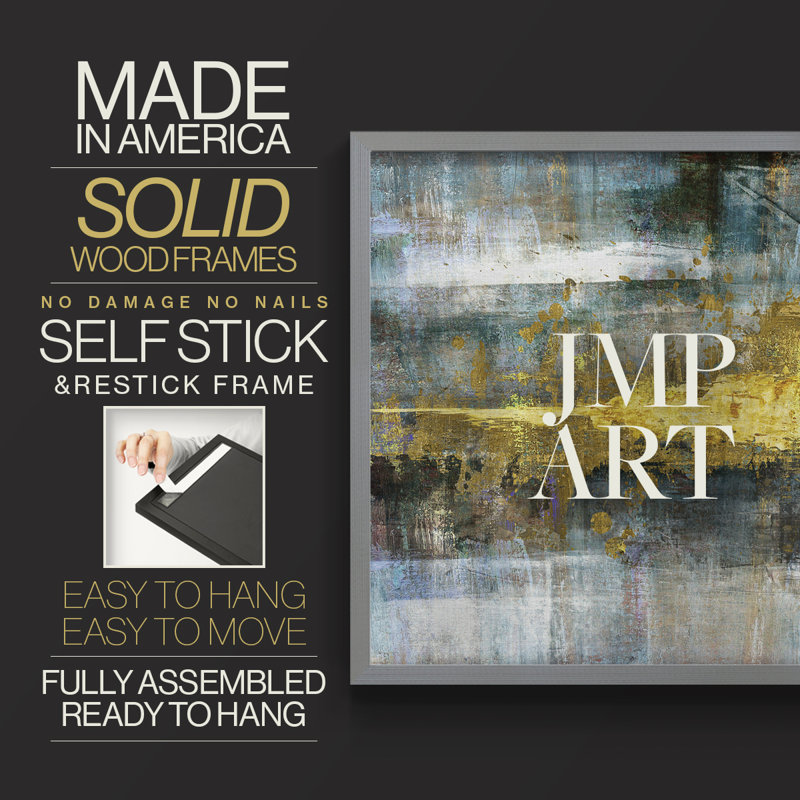 Frequency -Framed Print - Restickable, 16" H x 20" W, Grey