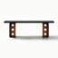 Bureau moderne et simple en bois massif noir et bureau créatif-288452323