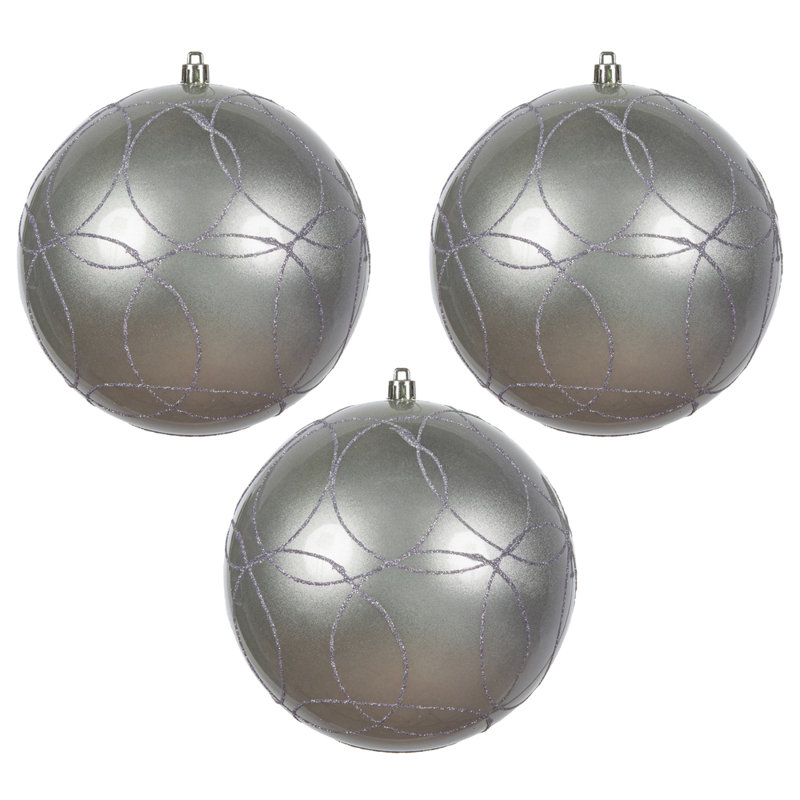 Ornement boule bonbon avec cercle scintillant, Lilas