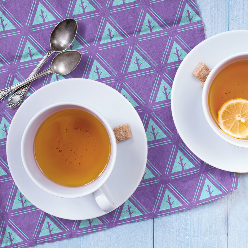 Theo Nath Tea Towel Kitchen Towel, Purple/Teal Blue, Cotton Twill
