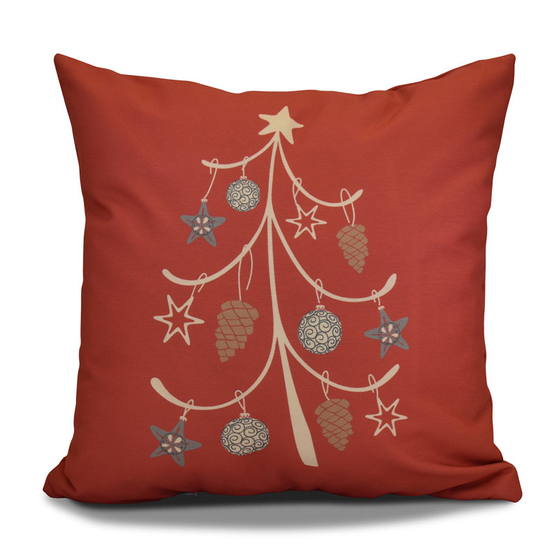 Housse et insert de coussin décoratif Coastal Christmas, H 16 po x l 16 po, Corail