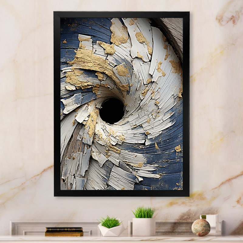«Abstract Graceful Woodland Charm II», reproduction d'art murale abstraite, Cadre flottant doré, H 32 po x l 16 po x P 1 po