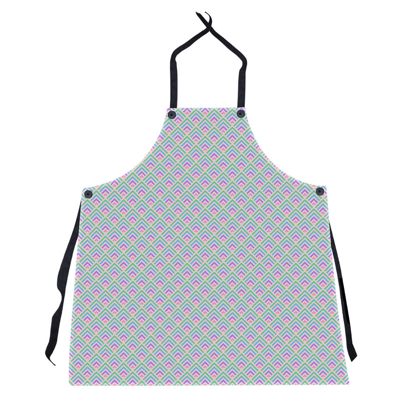 Tablier de motif géométrique classique, Rose et pastel