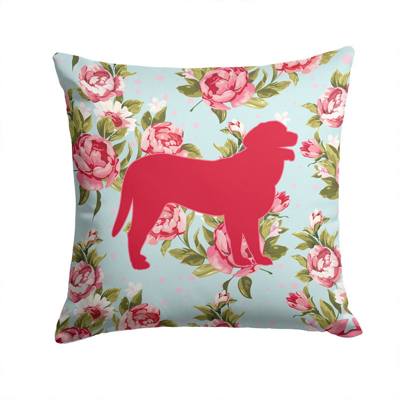 Coussin décoratif intérieur/extérieur bleu beige à l’extracteur d’élégance shabby, H 14 po x l 14 po x P 4 po