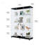 Grande vitrine à 4 tablettes en verre trempé et bois massif, parfaite pour les objets de collection et les décorations.-1003707683