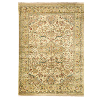 High-Quality Hand-Knotted Gold Area Rug