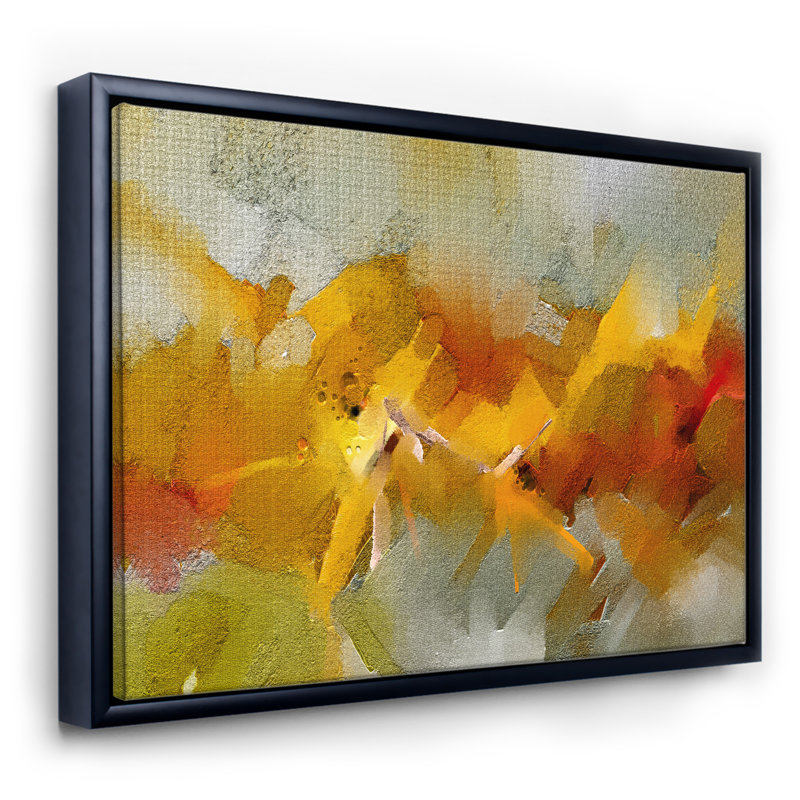 Coups de pinceau à l'huile - reproduction d'art sur toile, H 36 po x l 46 po x P 1,5 po, Toile avec cadre noir