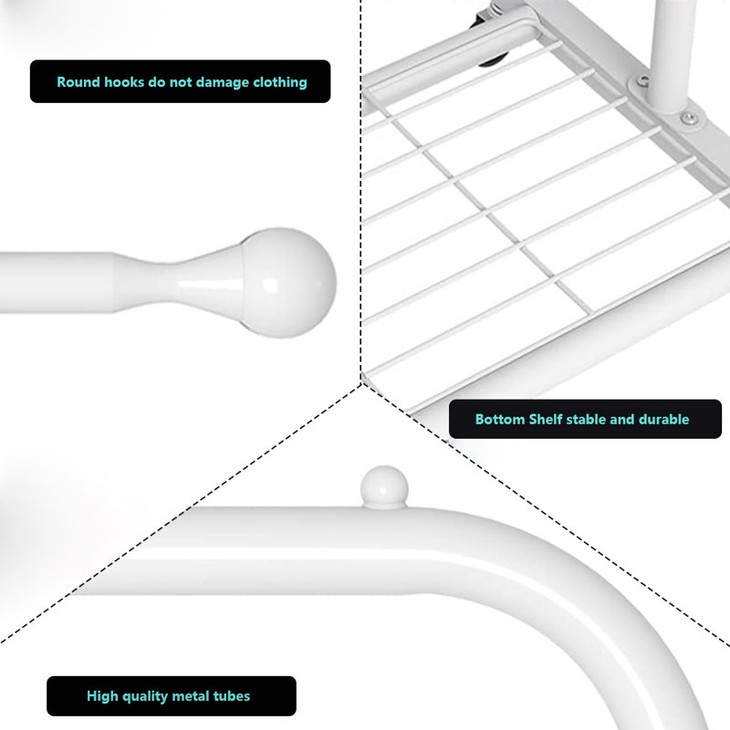 Portant à vêtements pour suspendre les vêtements, Blanc