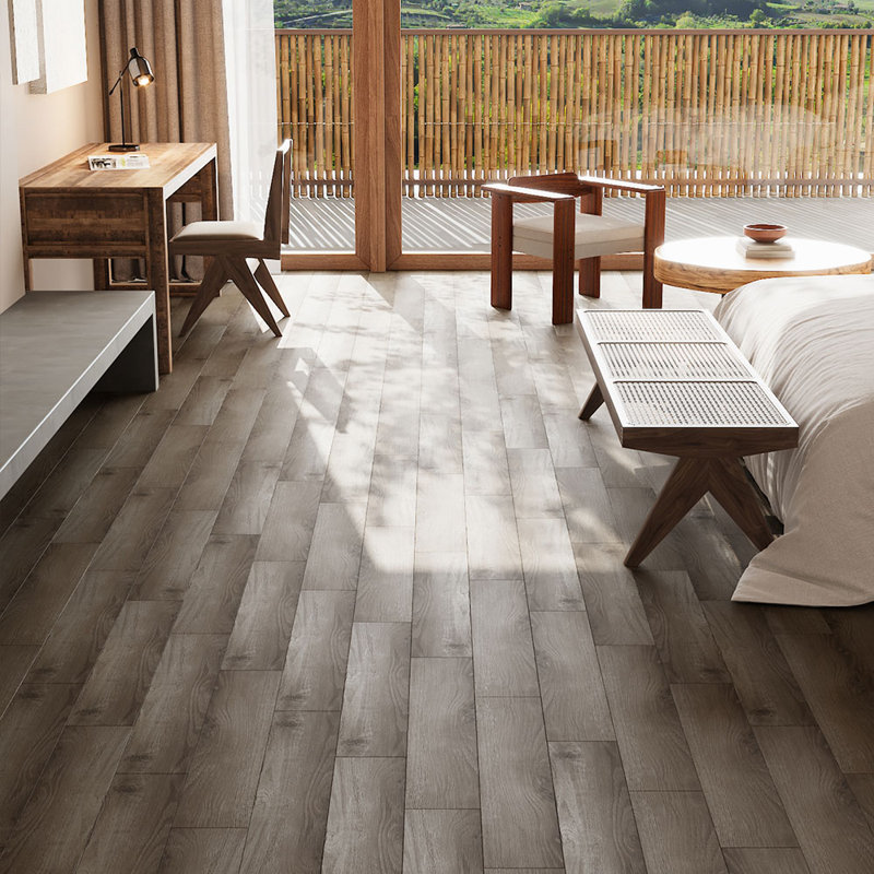 15.2 x 91.5cm 36Pcs Self Adhesive PVC Flooring, Brown