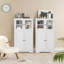 Armoire de rangement Somerville avec 2 portes en verre et 2 portes en bois-2005645581