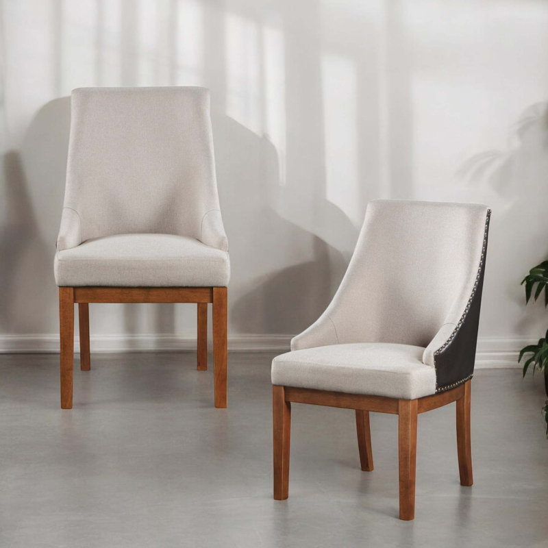 Chaise de salle à manger en tissu synthétique Gilsea (ensemble de 2)