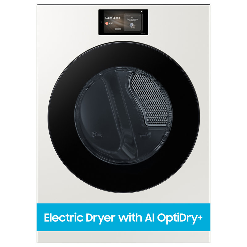 Samsung 7.6 cu. ft. Bespoke AI Ultra Capacity Front Load Electric Dryer with AI Home and AI OptiDry+ in Ivory, Ivory