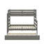 Lit superposé simple au-dessus d'un lit double en bois avec lit gigogne-1871237951
