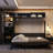 Full Size Murphy Bed Wall Bed with Sofa , Shelves USB & Light ,Gray
