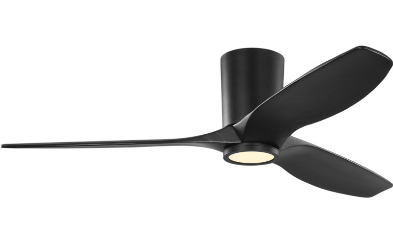 Seyra Smart Hugger LED Ceiling Fan, Midnight Black, Midnight Black, 52" Wide