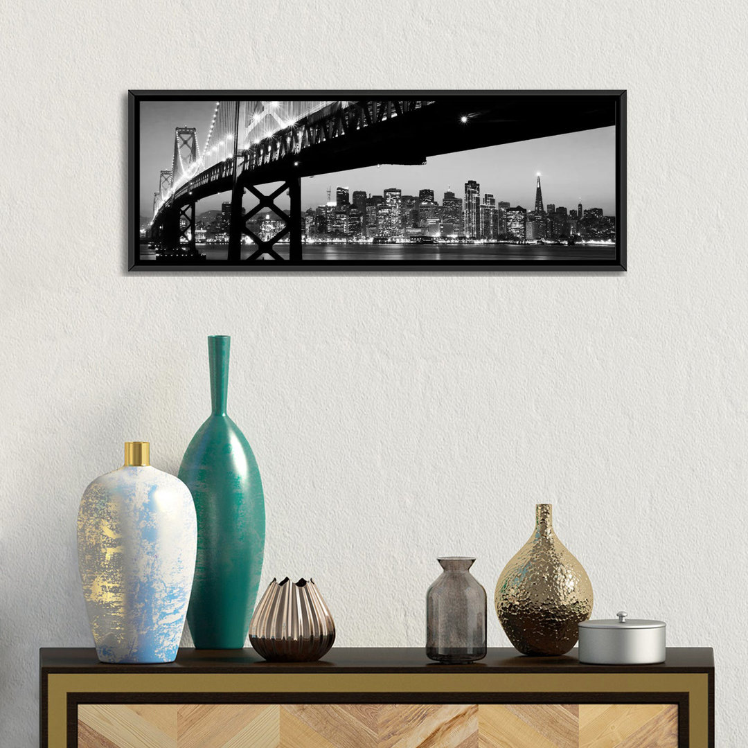 " San Francisco Panoramic Skyline Cityscape (Black & White - Night) " by Unknown Artist East Urban Home