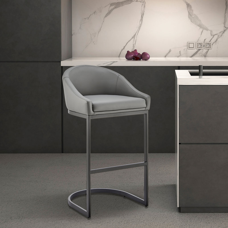 Ayoe Bar and Counter Stool, Black/Grey, Bar Stool (28" Seat Height)