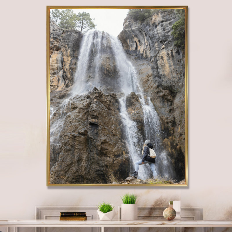 Mountain Trails Harmony IV sur toile, H 32 po x l 16 po x P 1 po, Cadre flottant doré