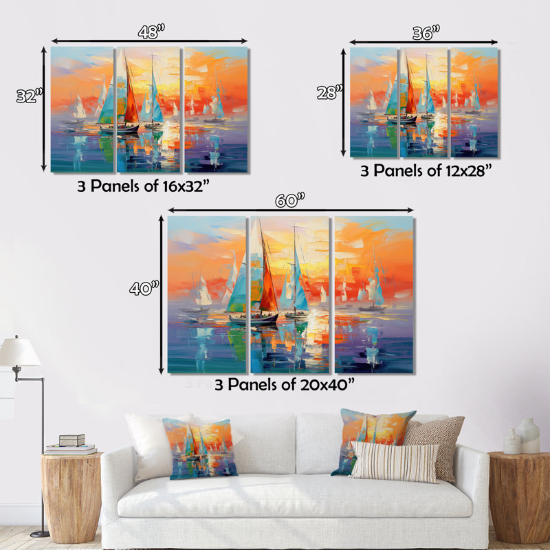 Voilier abstrait Coastal Symphony II - bateau à voile, art mural, Brown Floater Framed, 30" H x 40" W