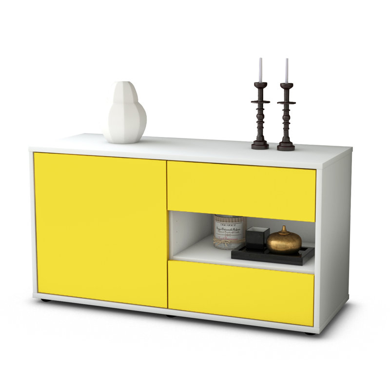 Dallin 92cm W 2 - Drawer Chest of Drawers, Yellow / Matte White