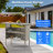 Outdoor Patio Wicker Bar Table with 2-Tier Metal Shelf, All Weather Outdoor Console Table with Large Storage for Pool, Lawn, Gazebo, Backyard, Gray-111464586