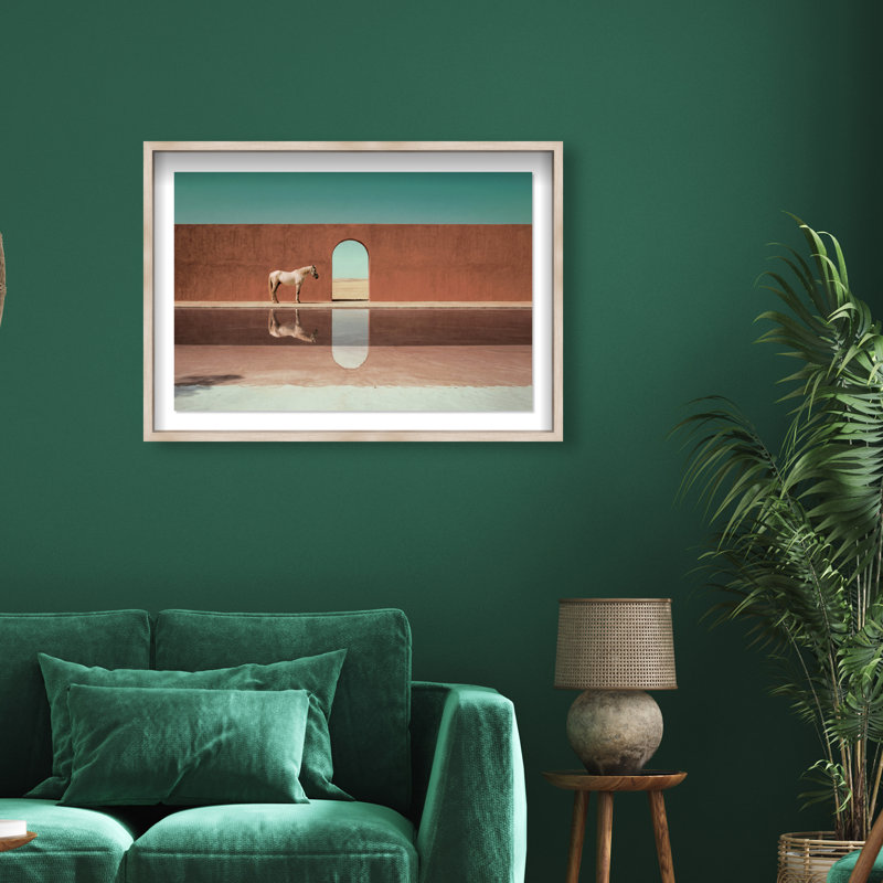 Western Reflections Print by Oliver Gal, 37.5"H x 25.5"W, Natural Oak Shadowbox