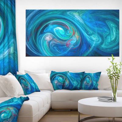 «Dark Blue Fractal Abstract», impression sur toile