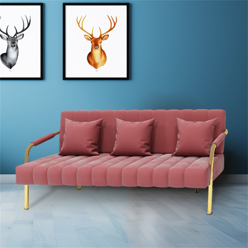Swaley 47.24'' Velvet Loveseat, Red Velvet