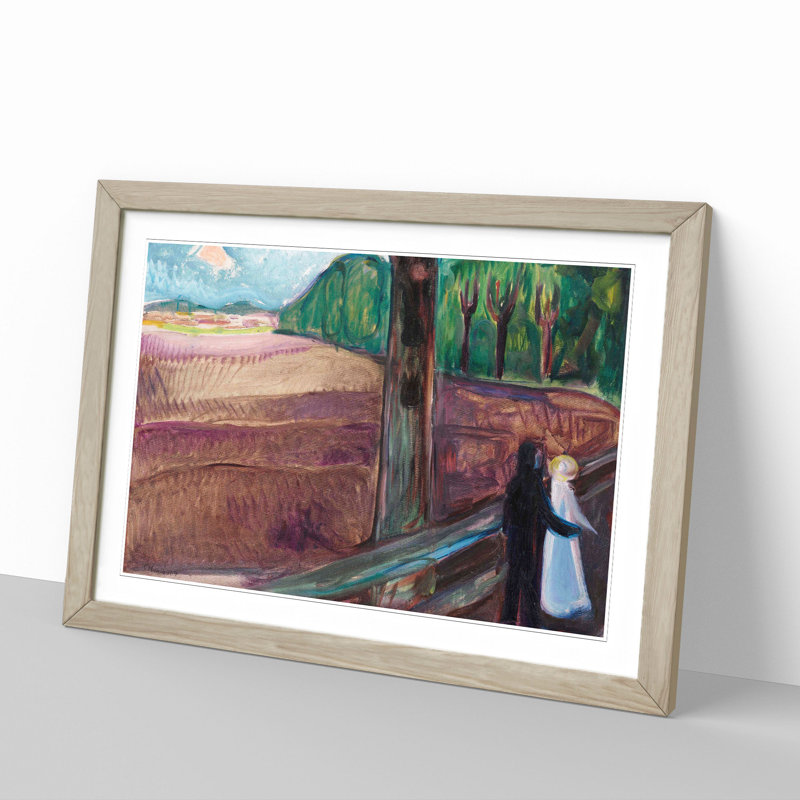Summer Night by Edvard Munch - Picture Frame Painting, Oak Framed, 48cm H x 65cm W x 2cm D