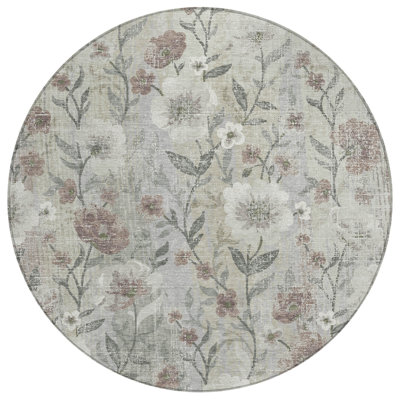 Machine Washable Indoor/Outdoor Raemoore ACN2403 Floral Rug
