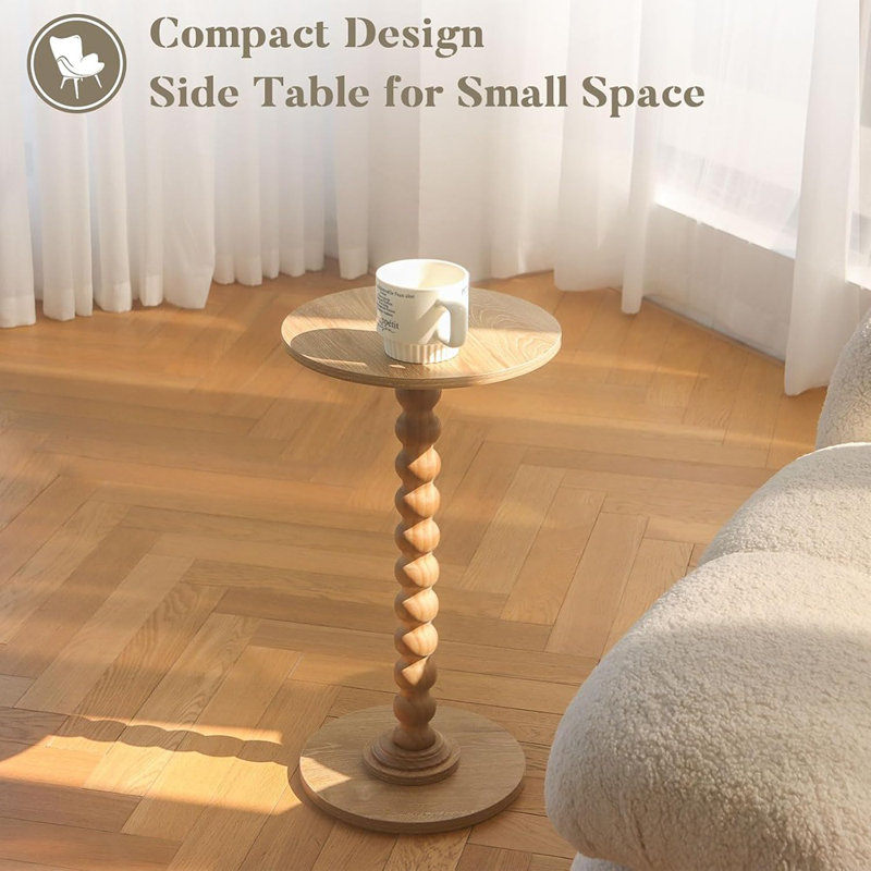 Petite table d'appoint, table d'appoint pour les petits espaces, table d'appoint moderne avec pieds en bois massif, tables de bout rondes, salon pour chambre à coucher et bureau