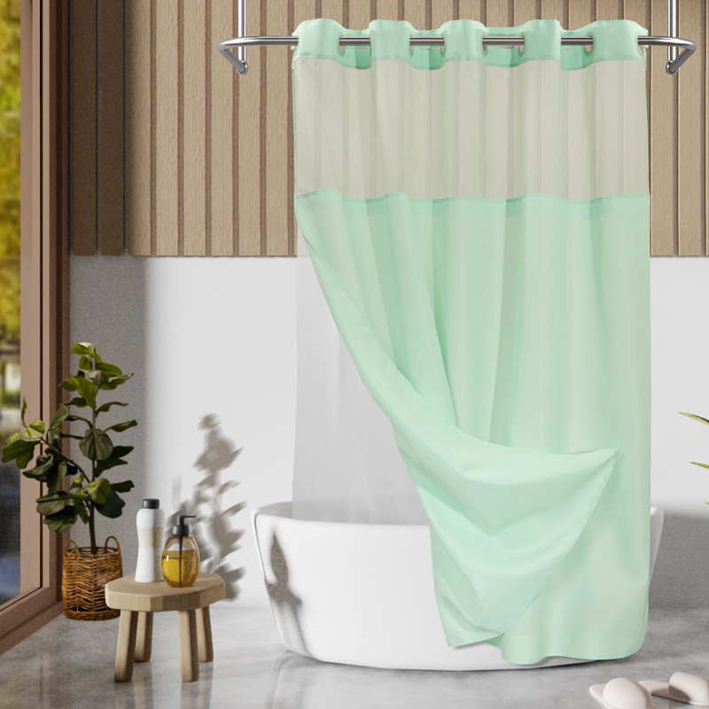 Ensemble de rideau de douche Bartek, H 74 po x l 71 po, Vert menthe