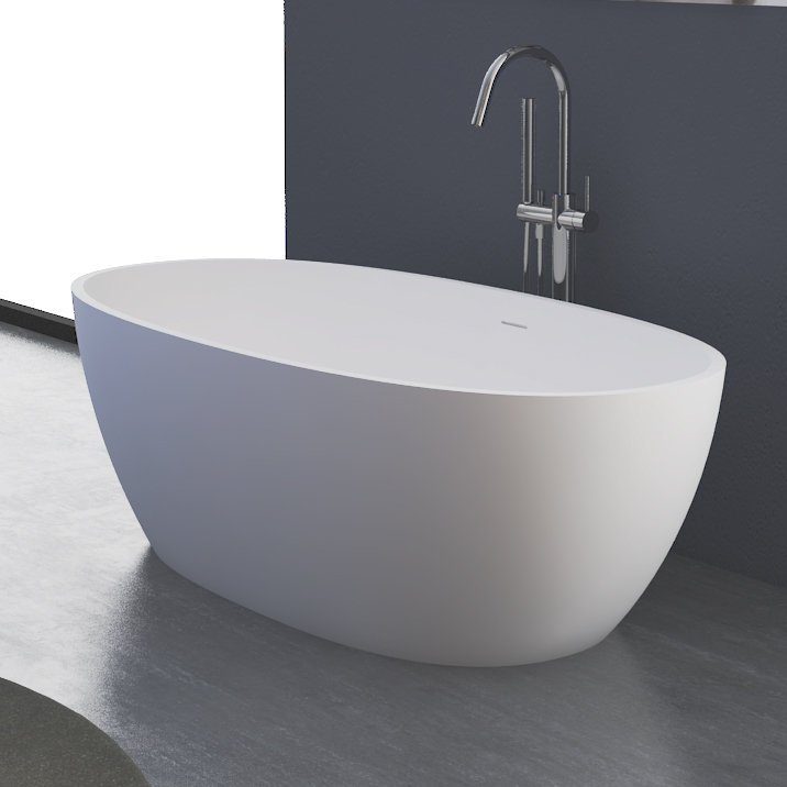 63'' x 30.7'' Soaking Solid Surface Bathtub
