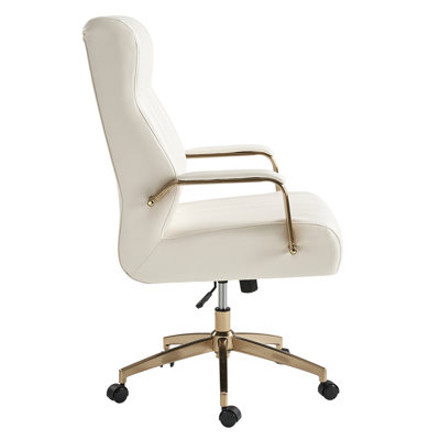 Leipzig 47" H Tufted Leather Executive Chair
