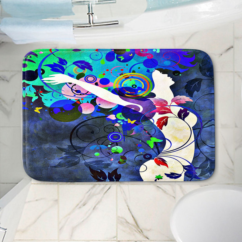 Tapis pour salle de bain à mousse mémoire montant night angelina vick, l 24 po x L 17 po x H 1 po