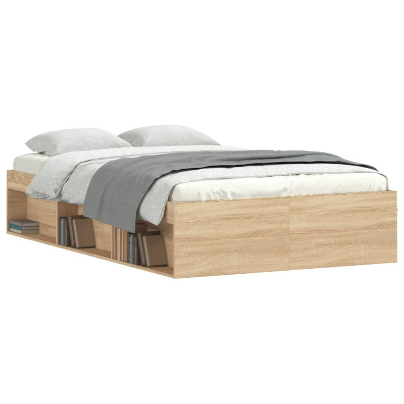Afriani Storage Bed, Concrete Grey, Small Double (4')