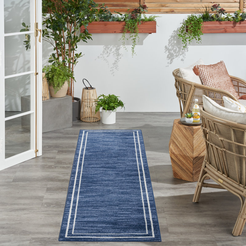 Tapis intérieur / extérieur en chenille tissé à la machine Lucretia, Tapis de couloir 2 pi x 6 pi