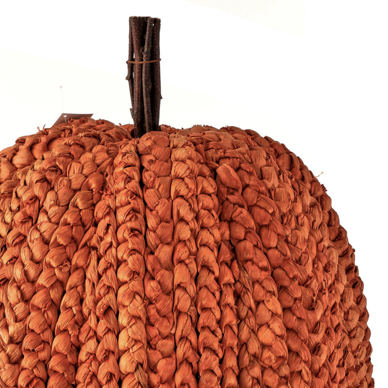 Présentoir tissé panier citrouille, Orange, H 28 po x l 19 po x P 19 po