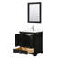 Ensemble de meuble-lavabo autoportant simple Deborah avec plateau en quartz et miroir-98084748-98084754-98084751