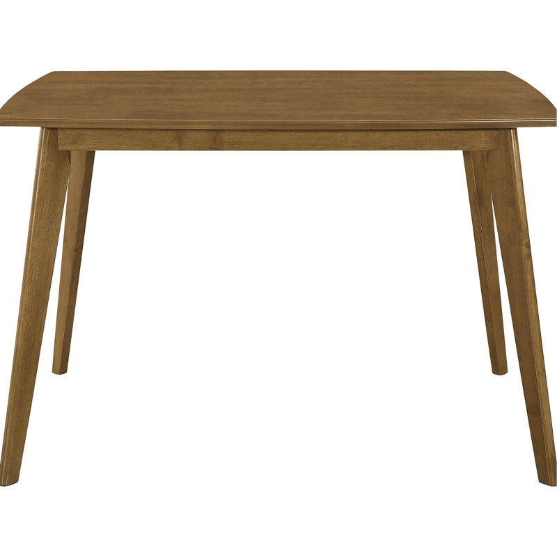 Angled Legs Dining Table In Chestnut Finish - Solid Wood, Rectangular For A Modern And Elegant Mid-century An Practical