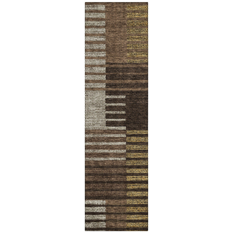 Aleid Washable Striped Indoor / Outdoor Rug, Runner 2'3" x 7'6"