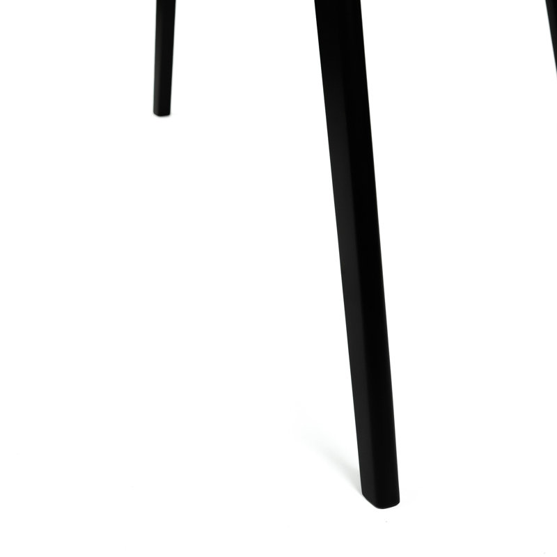Table de salle à manger Exquise de style Mid-Century, noir, l 58,33 po x P 35,19 po, H 29,52 po, plateau en faux bois et pieds en bois d'hévéa massif, assemblage requis et inspiré