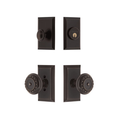 Nostalgic Warehouse Studio Entry Set with Meadows Knob in Timeless Bronze