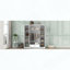 Garde-robe 4 portes avec tiroir, tablettes et rail suspendu, design moderne