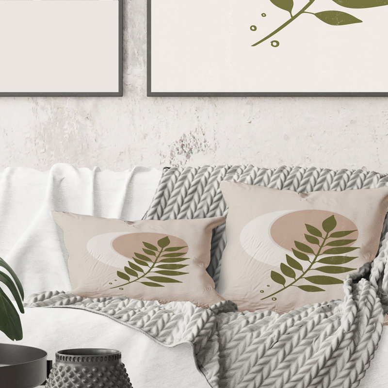 Housse de coussin rectangulaire avec insert Moon with Leaf IV