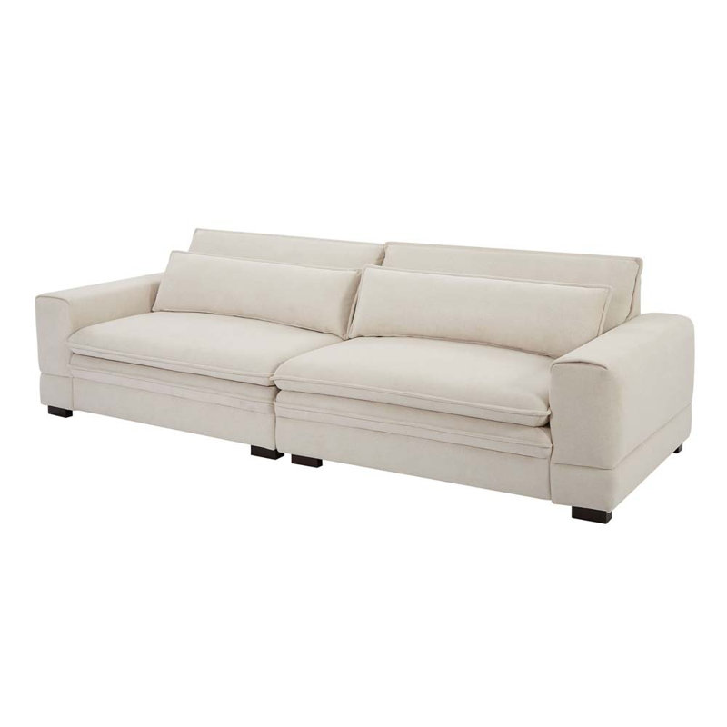Canapé rembourré 4 places Mitchell, Duplicata de tissu beige